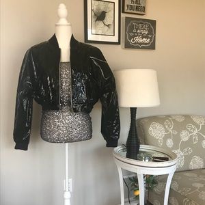 Vintage Kenn Sporn Whippet shiny vinyl jacket sz L